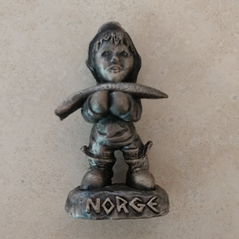 Pewter figurine Krage Norway 8111 boy holding fish